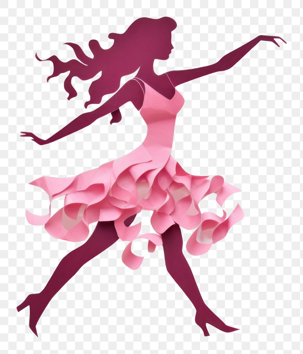 PNG Girl dancing white background representation. AI generated Image by rawpixel.