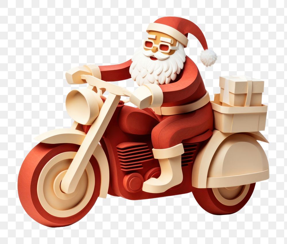PNG Santa Claus motorcycle vehicle toy. AI generated Image by rawpixel.