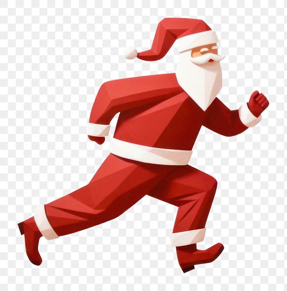 PNG Santa Claus christmas running white background. AI generated Image by rawpixel.