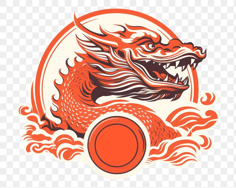 PNG Chinese dragon face circle red chinese new year. AI generated Image by rawpixel.
