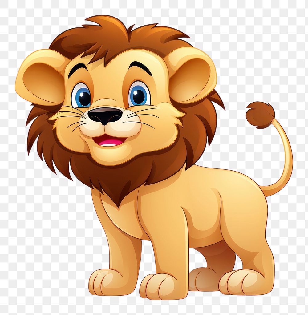 PNG Lion cartoon mammal animal carnivora. AI generated Image by rawpixel.