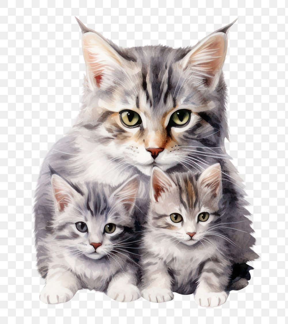 PNG Mother animal mammal kitten. AI generated Image by rawpixel.