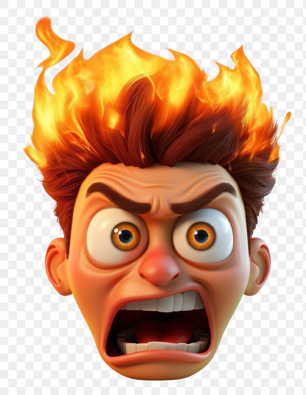 PNG Portrait cartoon photo fire. AI generated Image by rawpixel.