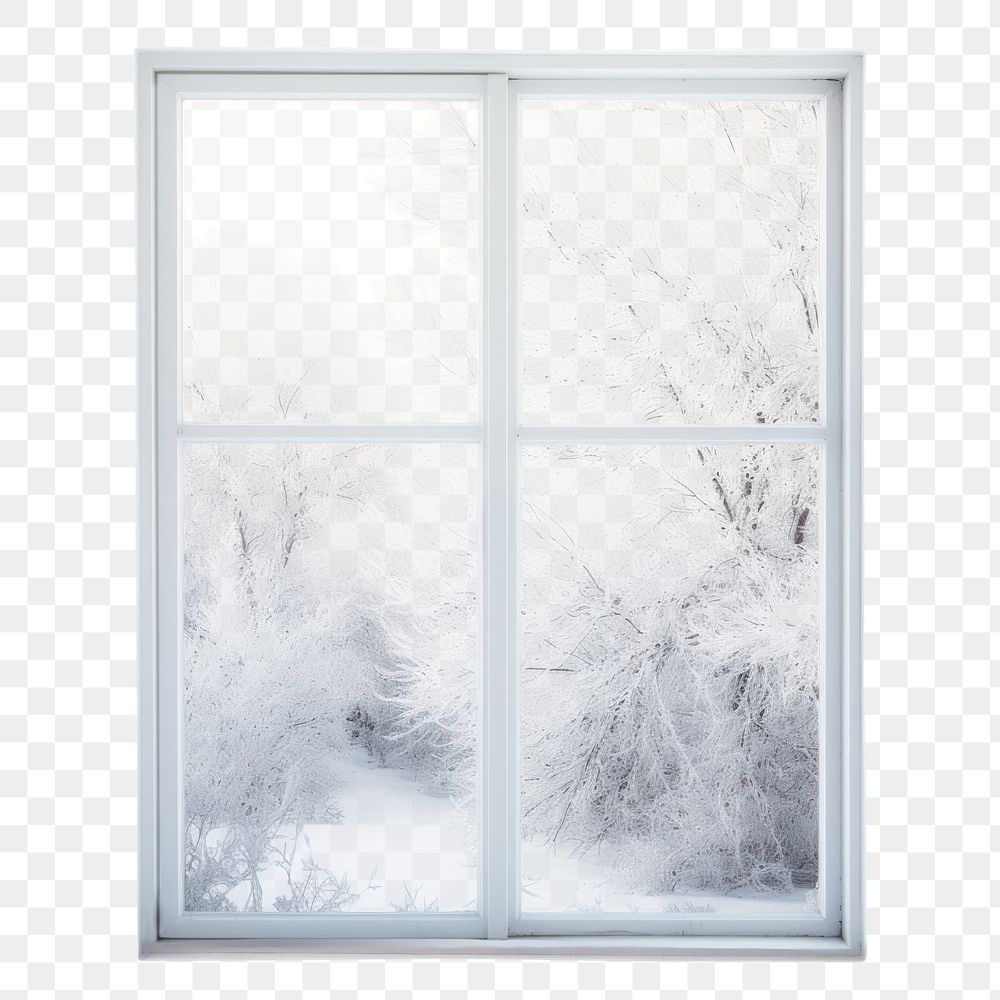 PNG Frosted window nature white snow