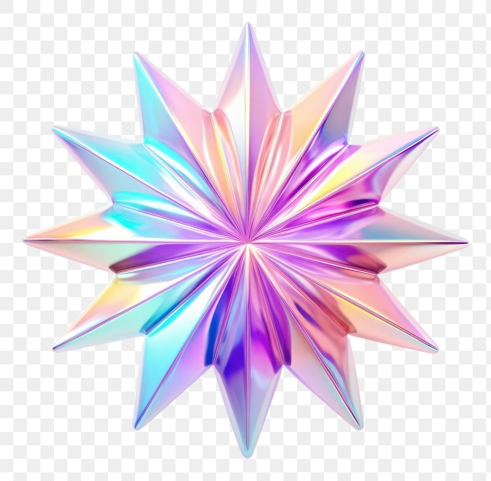 PNG  Starburst origami white background kaleidoscope. AI generated Image by rawpixel.