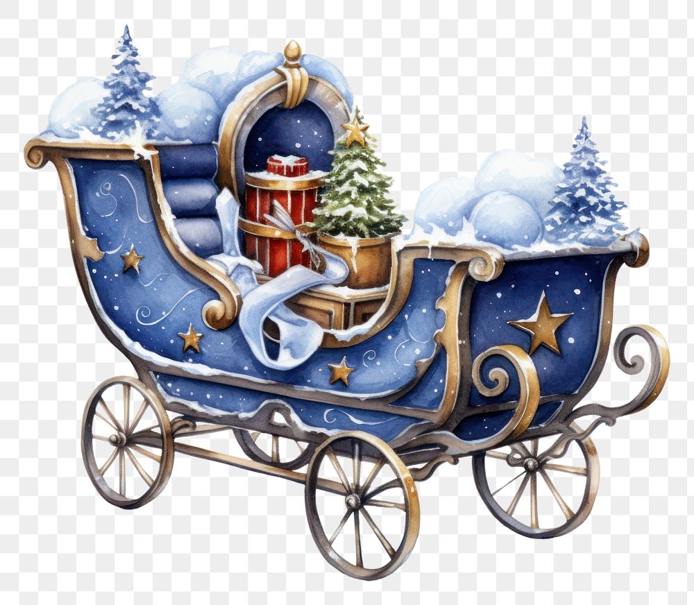 PNG Christmas Sleigh christmas carriage vehicle. AI generated Image by rawpixel.