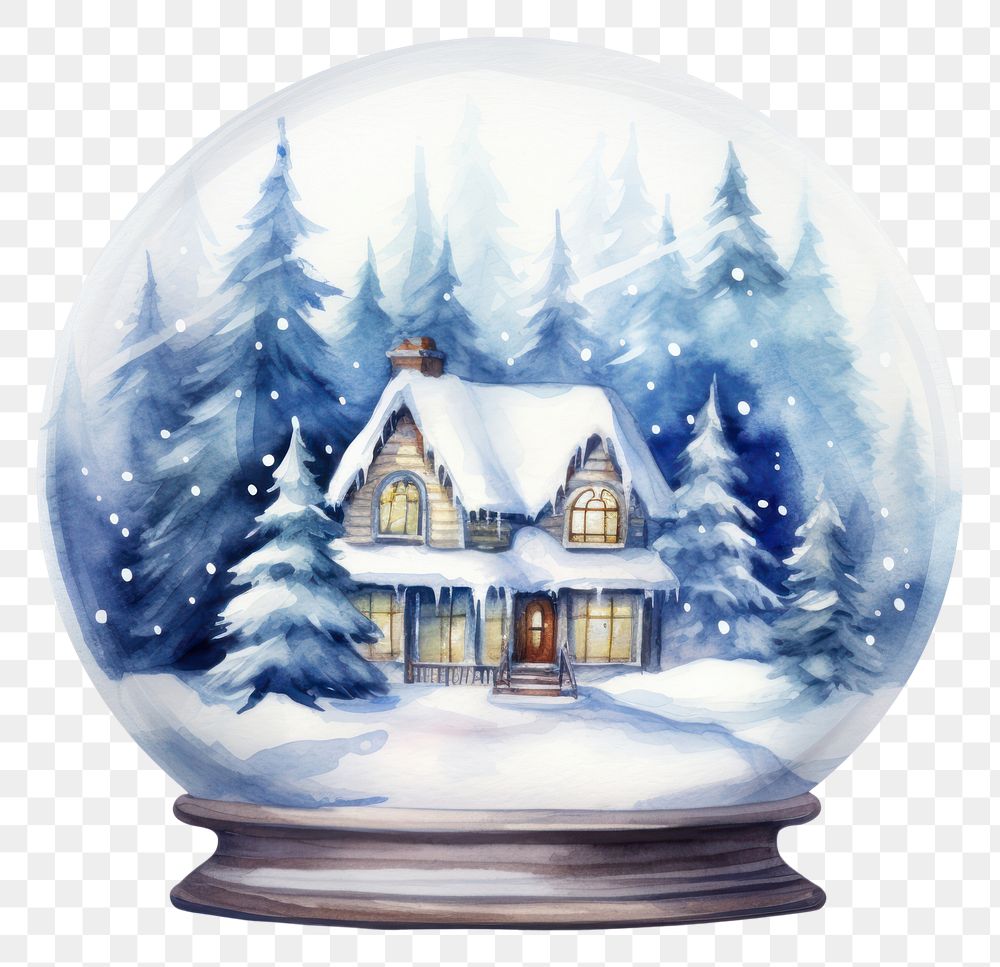 PNG Christmas snow globe architecture transparent illuminated. AI generated Image by rawpixel.