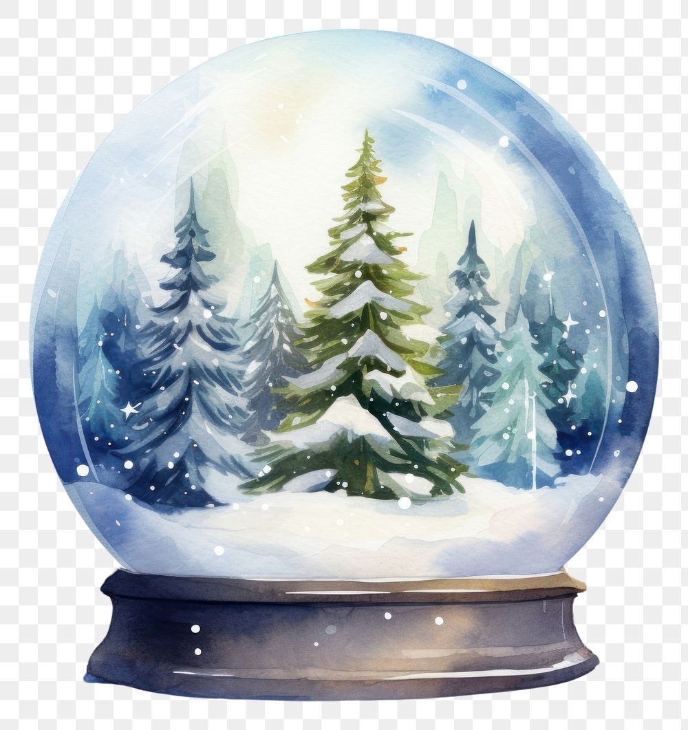 PNG Christmas snow globe plant tree fir. AI generated Image by rawpixel.