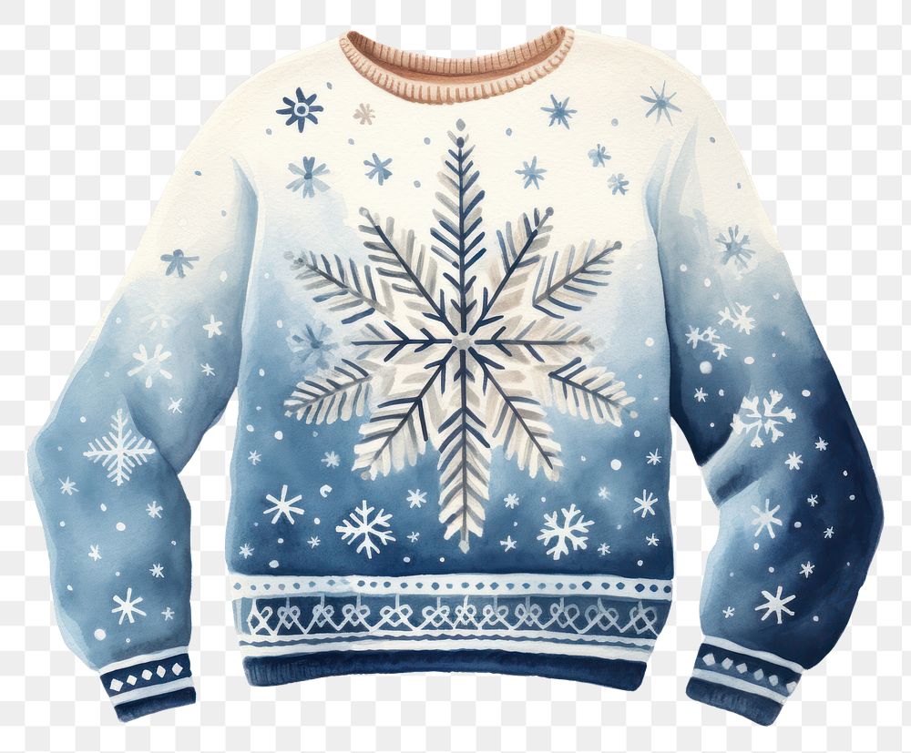 PNG Vintage us snowflake sweater sweatshirt christmas white background. AI generated Image by rawpixel.