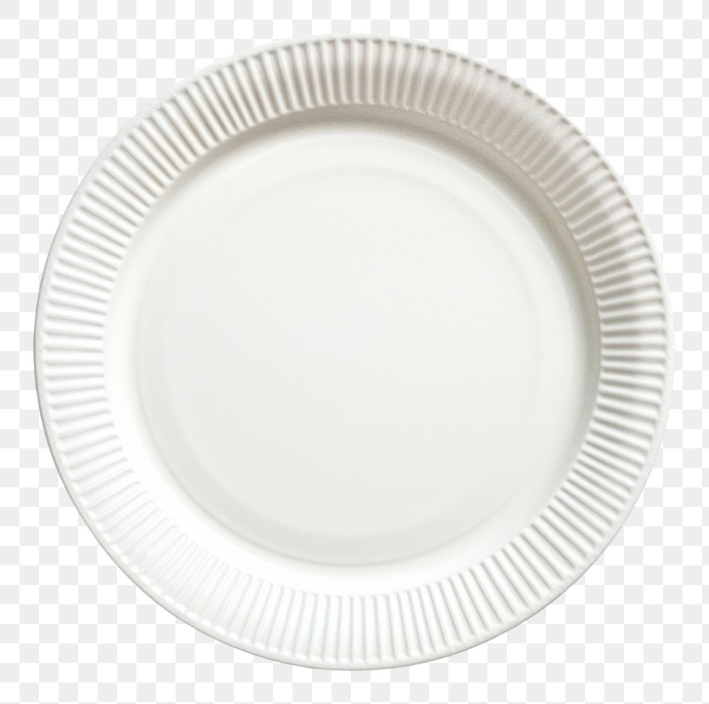 PNG  Bagasse Ribbed Plate plate porcelain platter. AI generated Image by rawpixel.