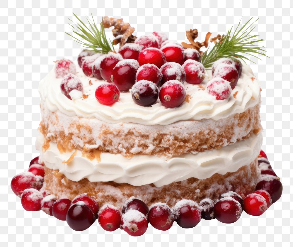 PNG Christmas cake dessert fruit cream. AI generated Image by rawpixel.