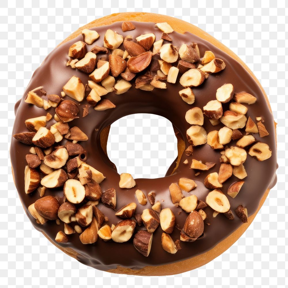 PNG  Donut chocolate bagel brown. AI generated Image by rawpixel.