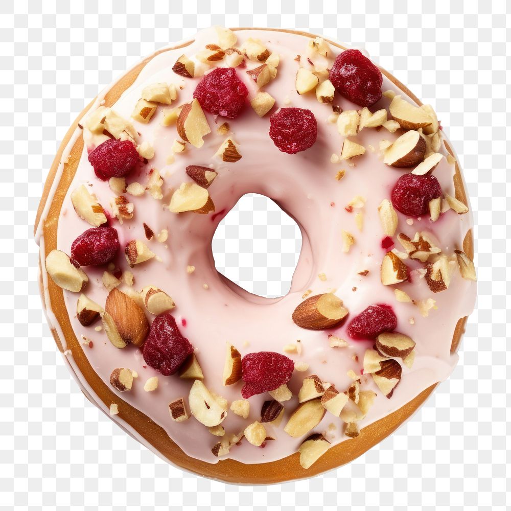 PNG  Donut dessert berry food. AI generated Image by rawpixel.