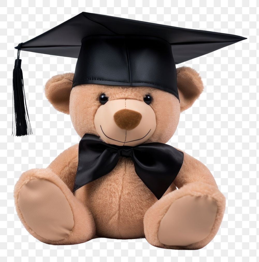 PNG Graduation plush bear toy. AI generated Image by rawpixel.