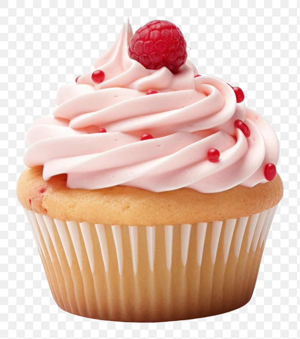 PNG  Cupcake raspberry dessert cream