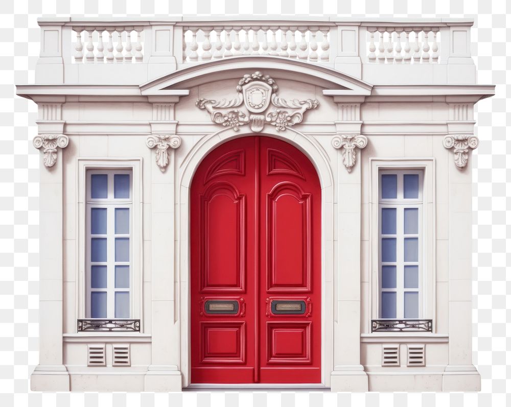 PNG Red Front Door French Style door architecture gate. AI generated Image by rawpixel.