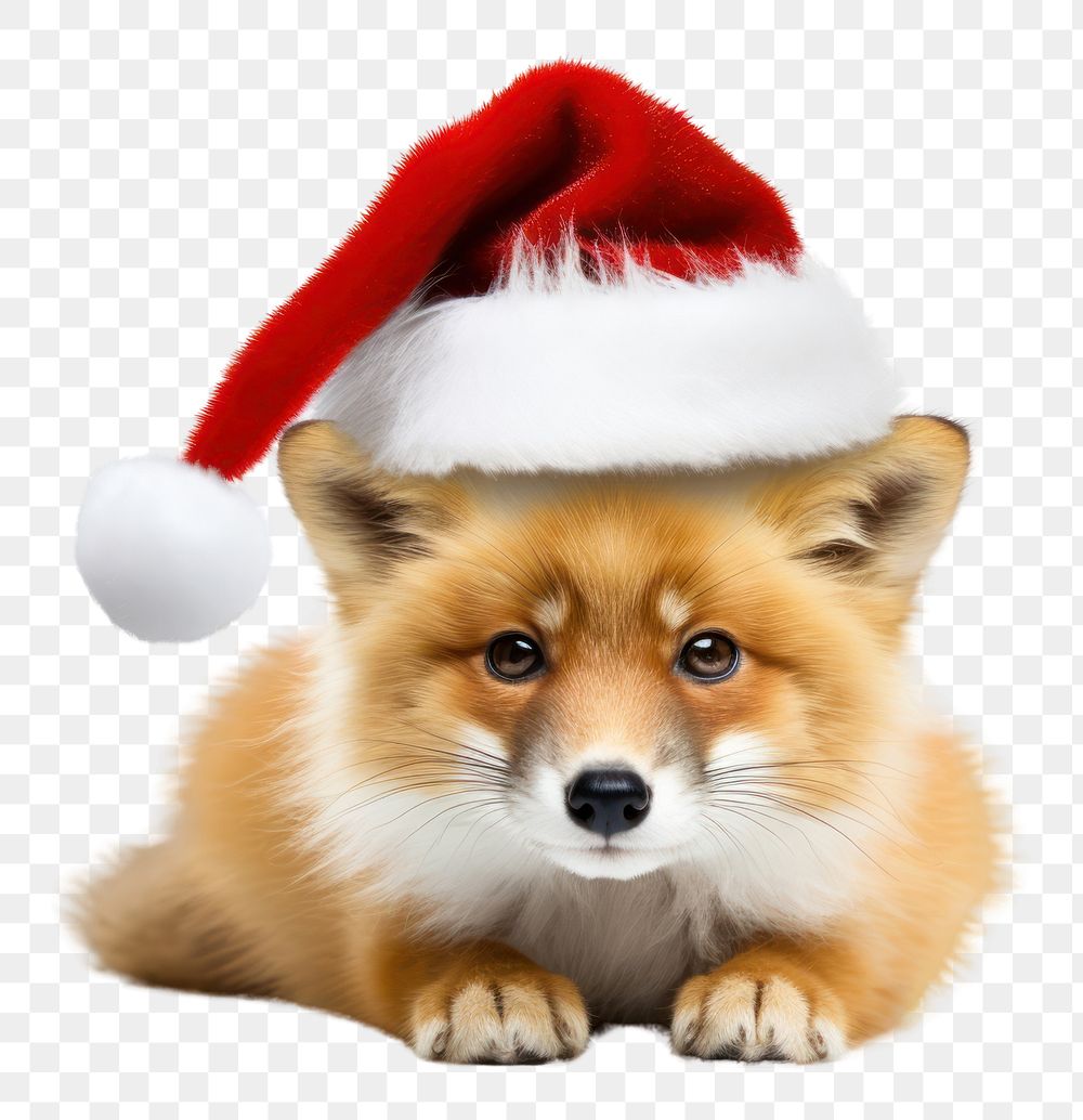 PNG Animal wearing christmas hat mammal pet dog. AI generated Image by rawpixel.