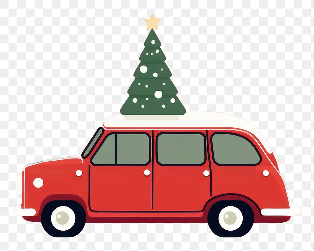 PNG Christmas red car christmas vehicle van. AI generated Image by rawpixel.