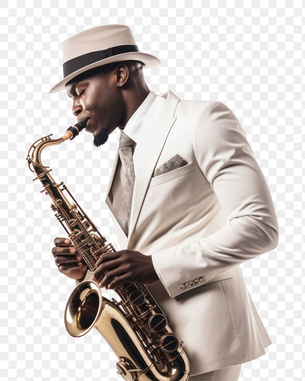 PNG Saxophone music musician adult. AI generated Image by rawpixel.