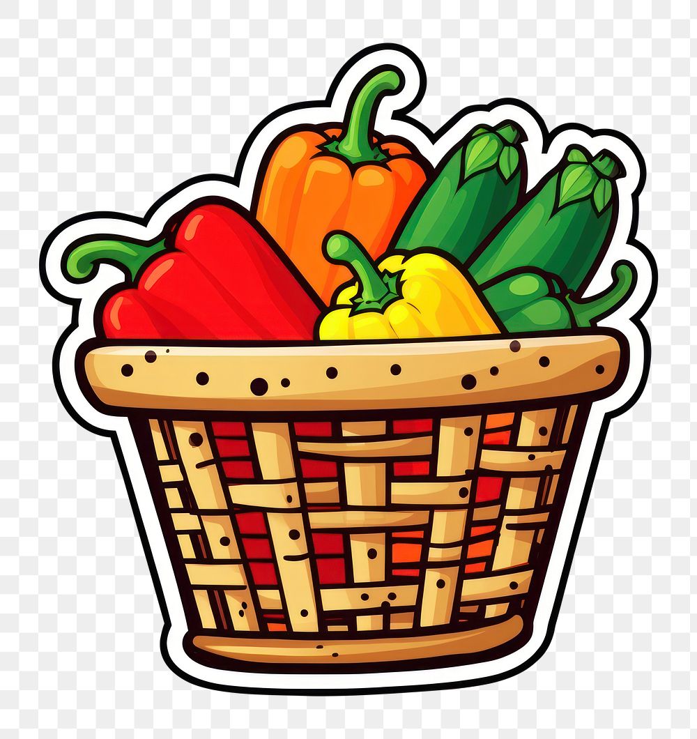 PNG  Vegetable basket food freshness variation. AI generated Image by rawpixel.