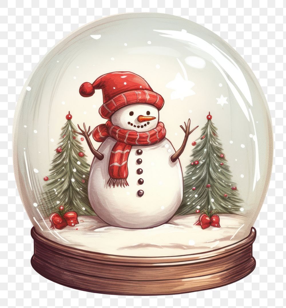 PNG Snowman snow globe christmas winter representation. AI generated Image by rawpixel.