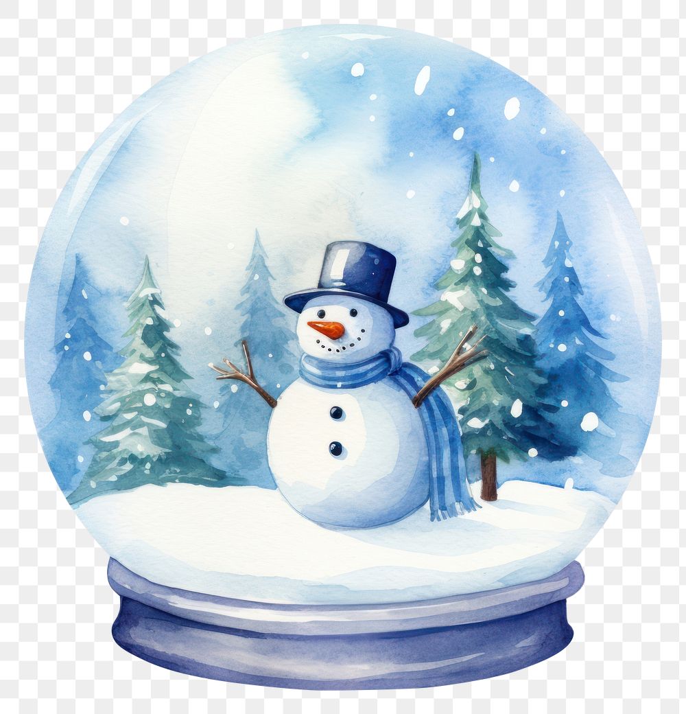 PNG Snowman snow globe winter white representation. AI generated Image by rawpixel.