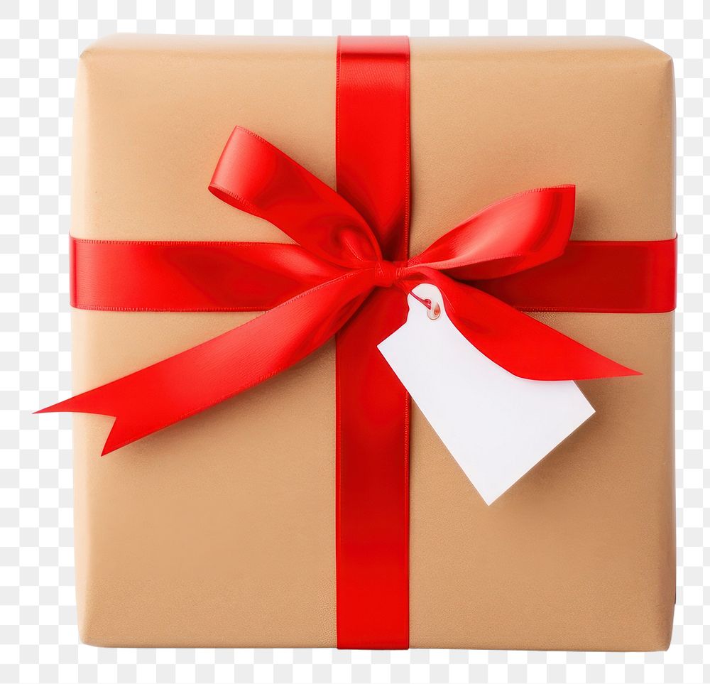 PNG ribbon gift box, transparent background