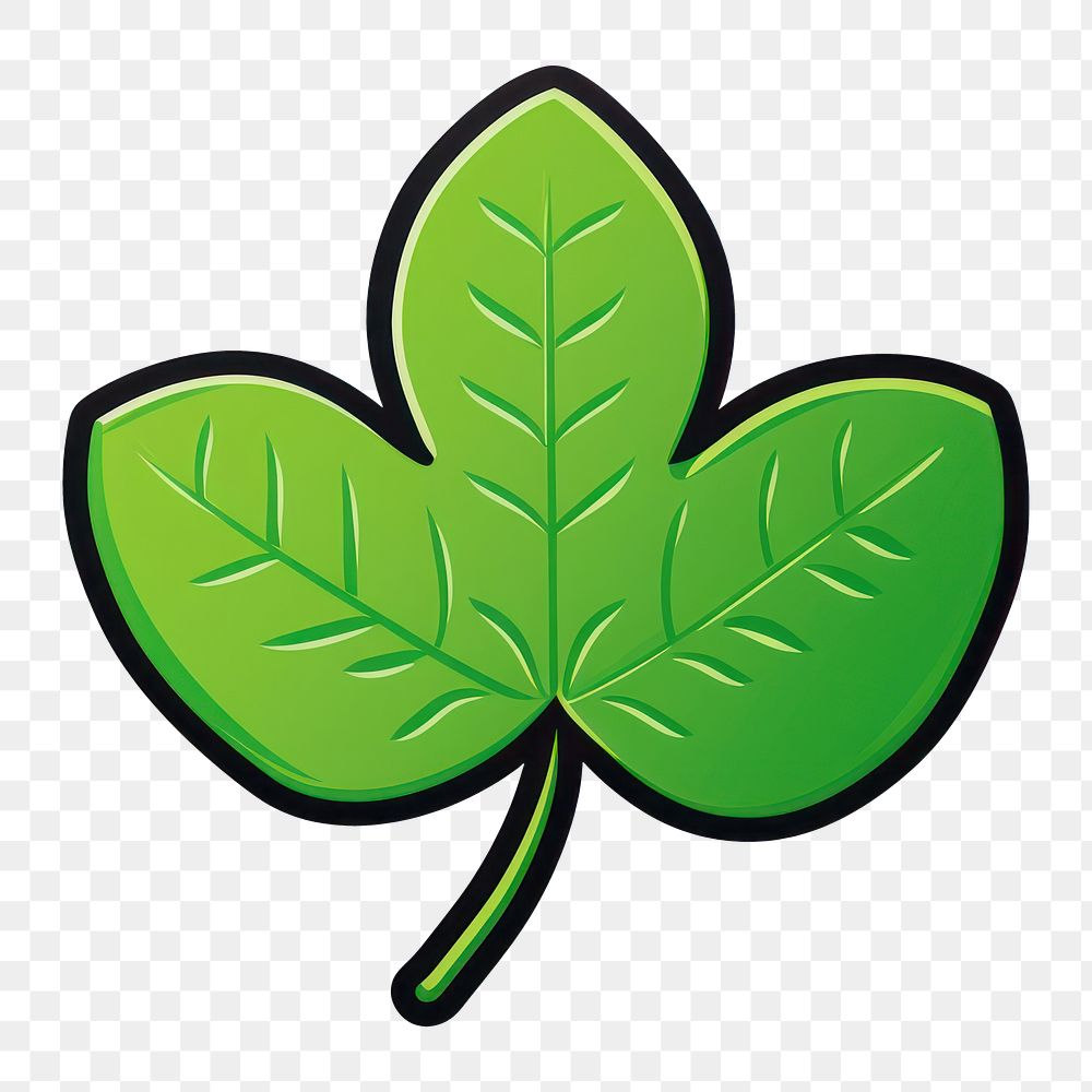 PNG  Clover leaf plant cartoon symbol. AI generated Image by rawpixel.
