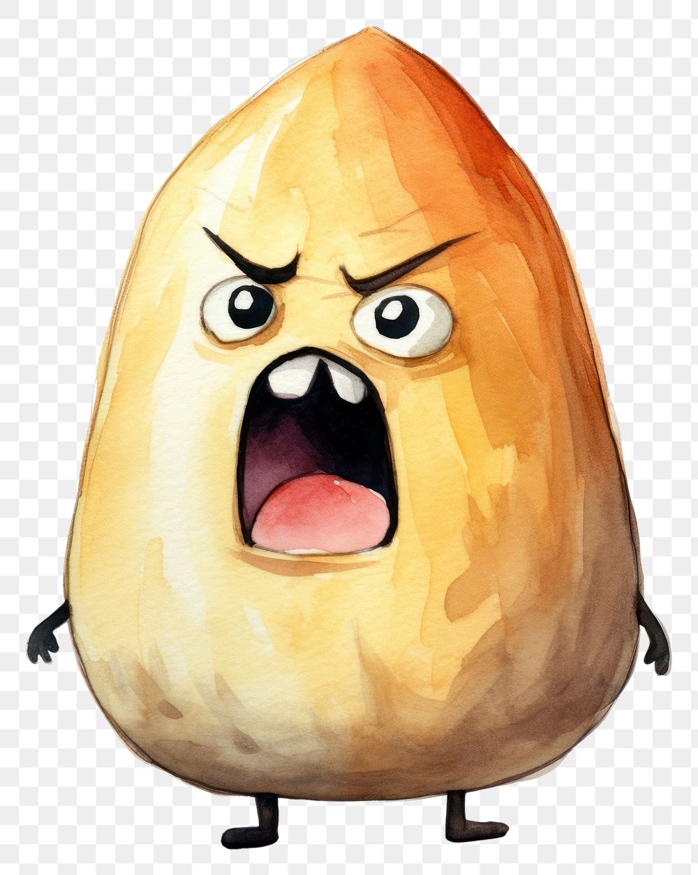 PNG  Angry potato screaming anthropomorphic emoticon cartoon. AI generated Image by rawpixel.