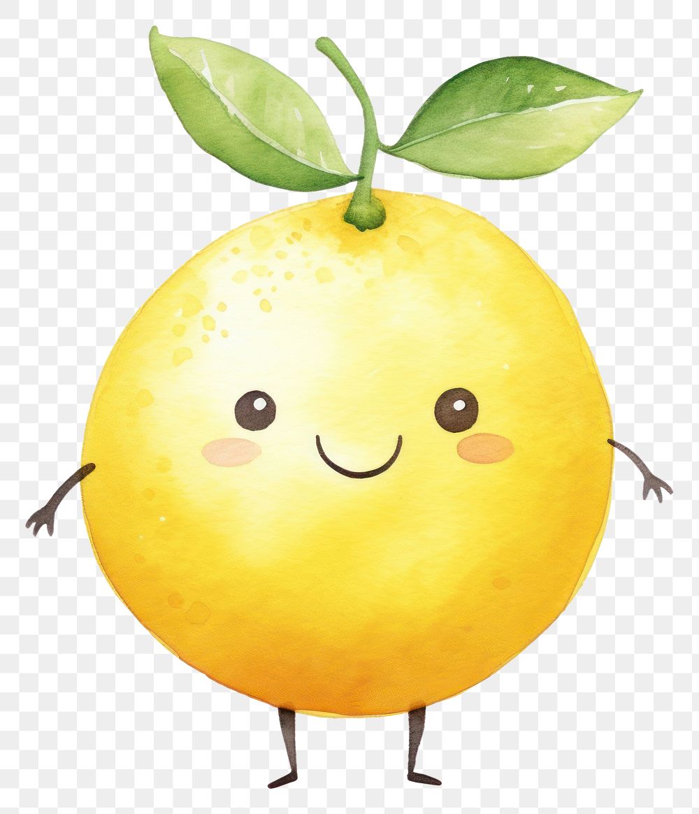 PNG  Lemon dancing fruit plant food. AI generated Image by rawpixel.