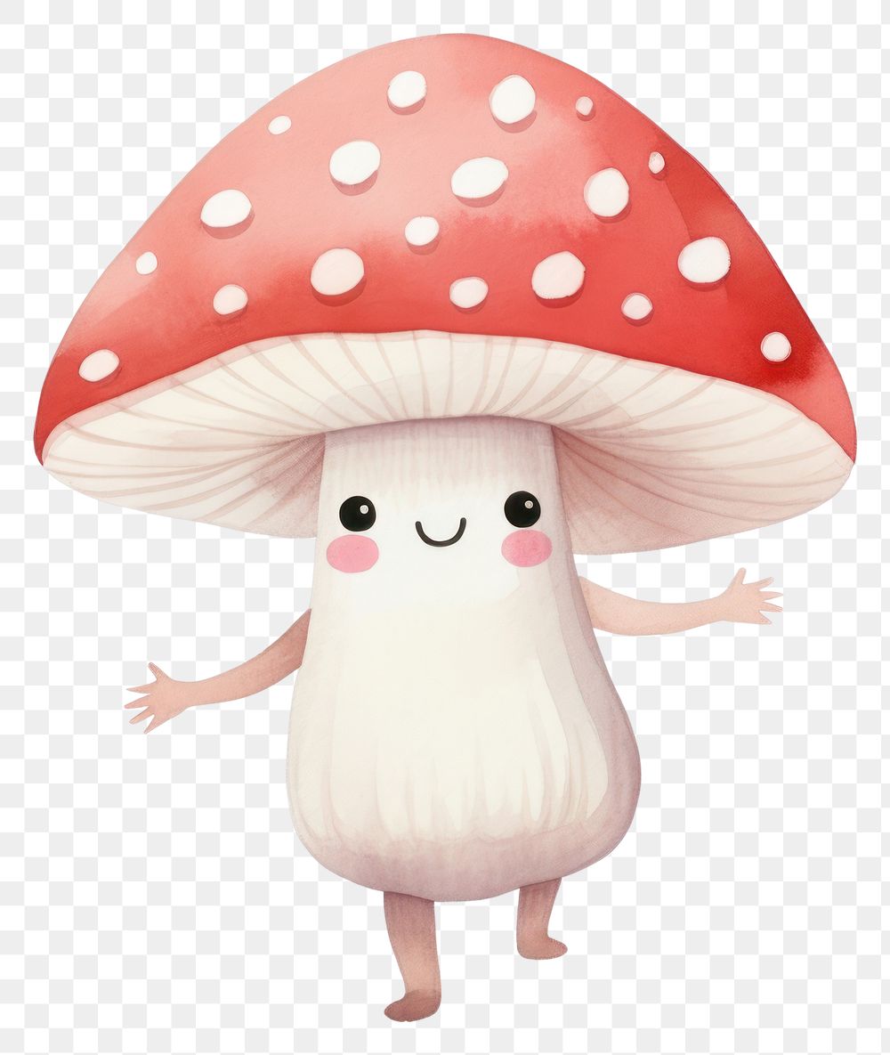 PNG  Mushroom dancing fungus white background representation. AI generated Image by rawpixel.