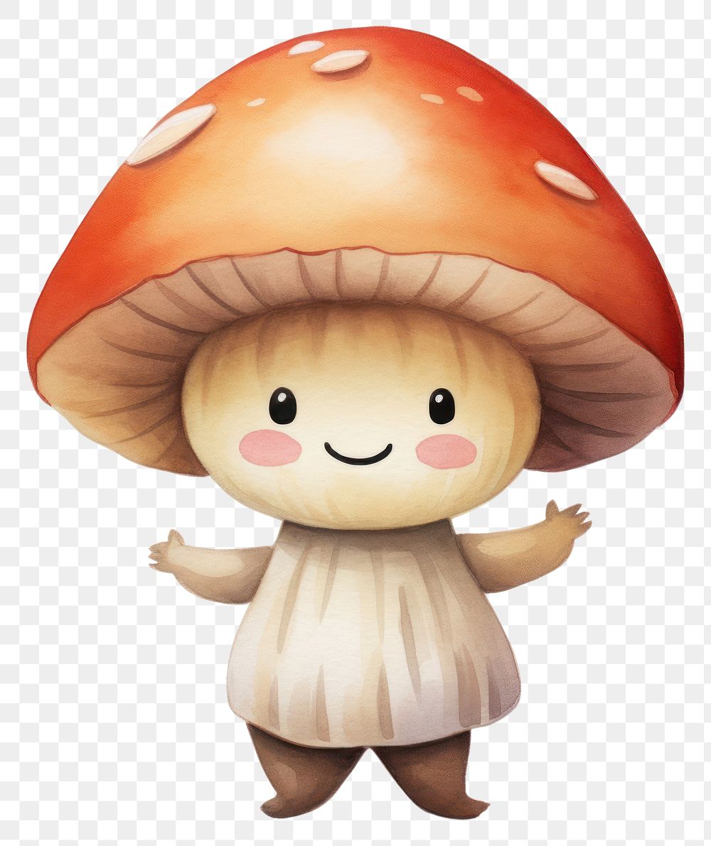 PNG  Mushroom dancing fungus cute white background. AI generated Image by rawpixel.