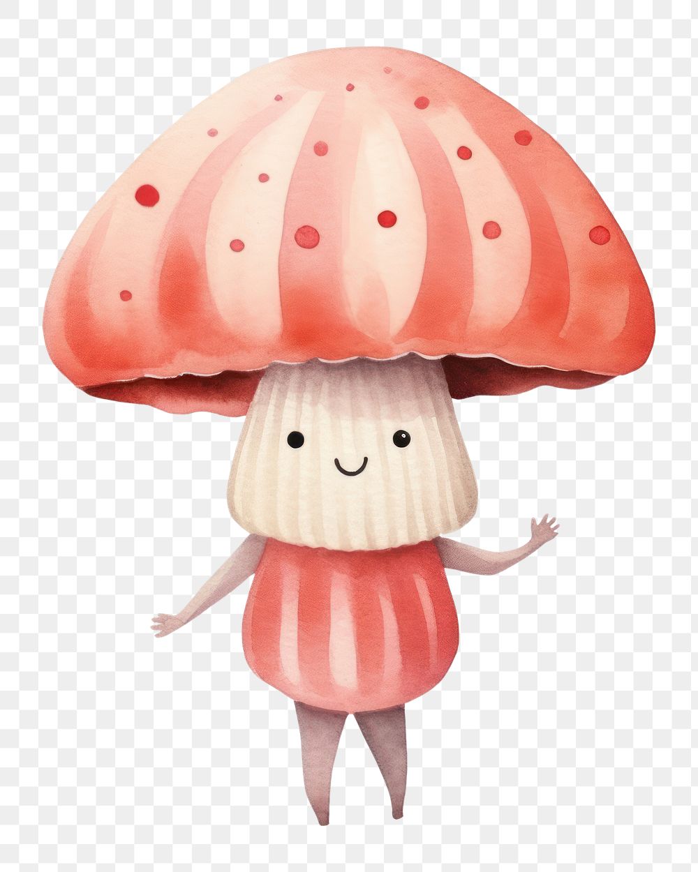 PNG  Mushroom dancing cute white background vegetable. AI generated Image by rawpixel.
