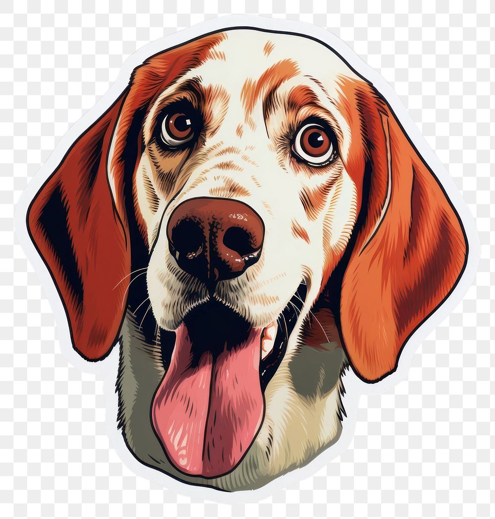 PNG  Dog face animal mammal beagle. AI generated Image by rawpixel.