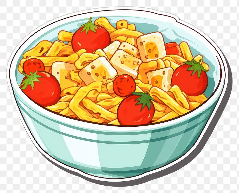PNG  Pasta dish food meal bowl. AI generated Image by rawpixel.