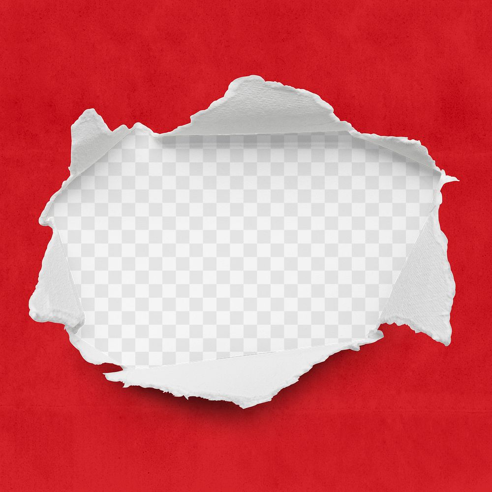 Torn paper hole png mockup, transparent design