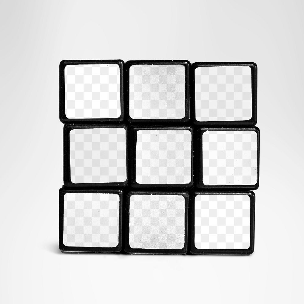 Cube puzzle toy png mockup, transparent design
