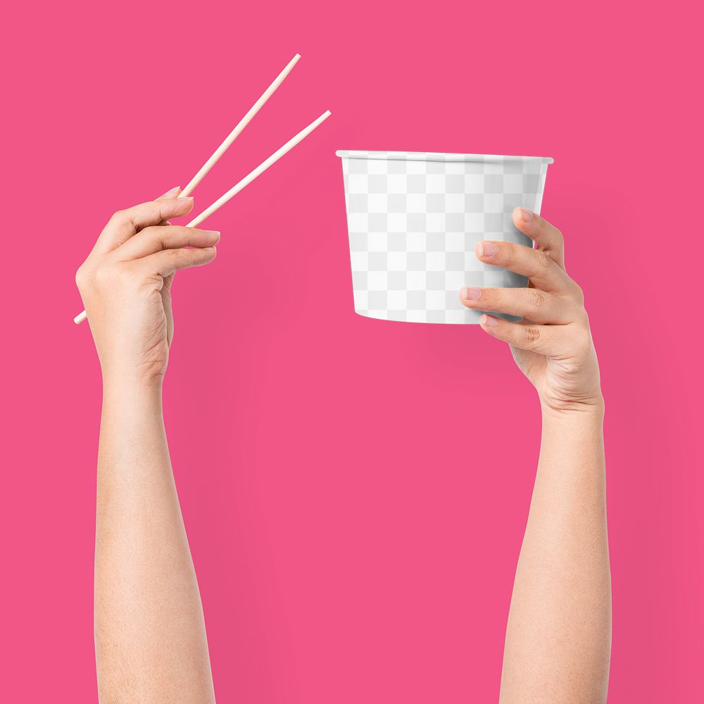 Takeaway paper bowl png mockup, transparent design