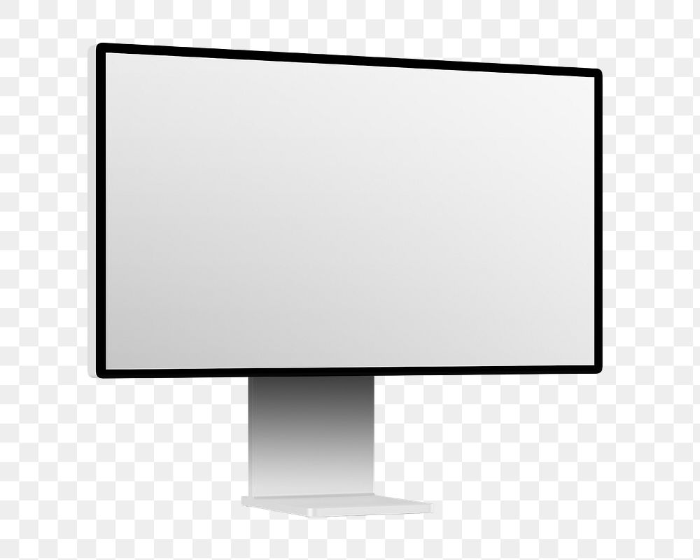 Blank computer screen png, digital display, transparent background