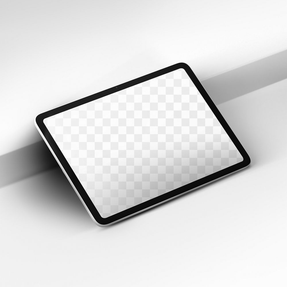 Tablet screen png transparent mockup