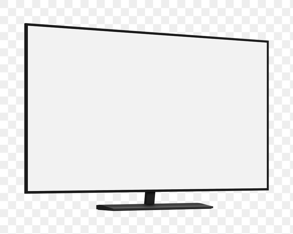 Blank smart TV screen png, transparent background