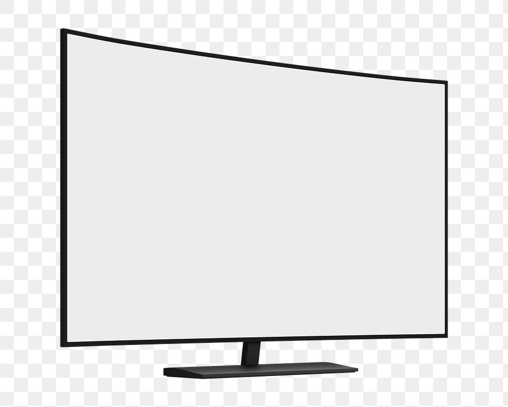 Blank smart TV screen png, transparent background