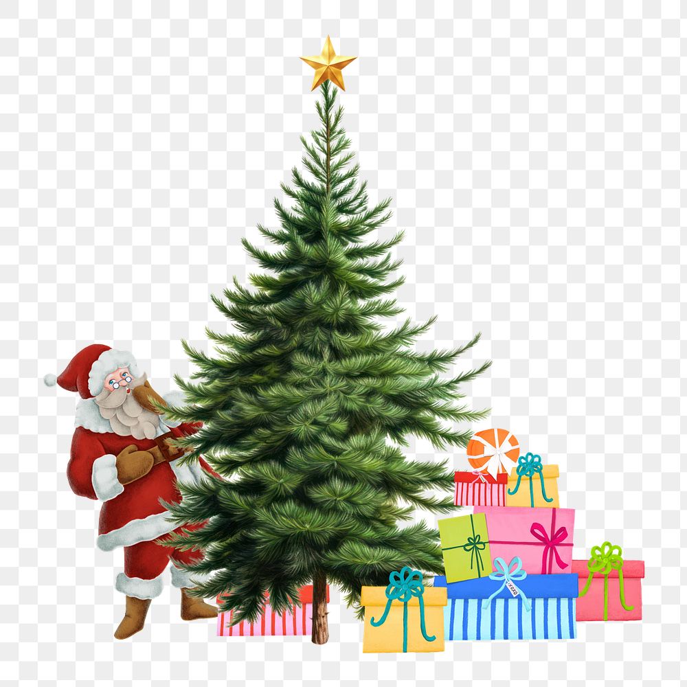 PNG Christmas tree, festive element, transparent background