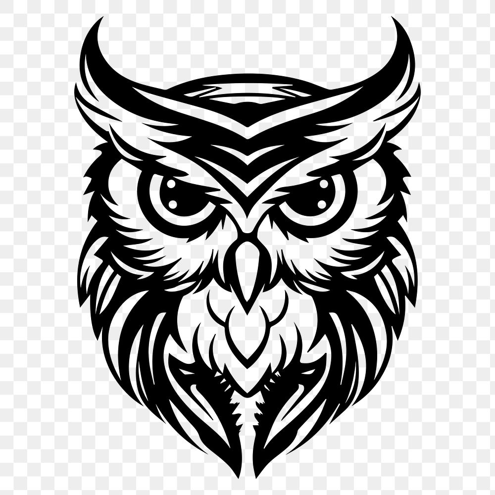 Owl png flat old school illustration, transparent background. AI generated Image by rawpixel.