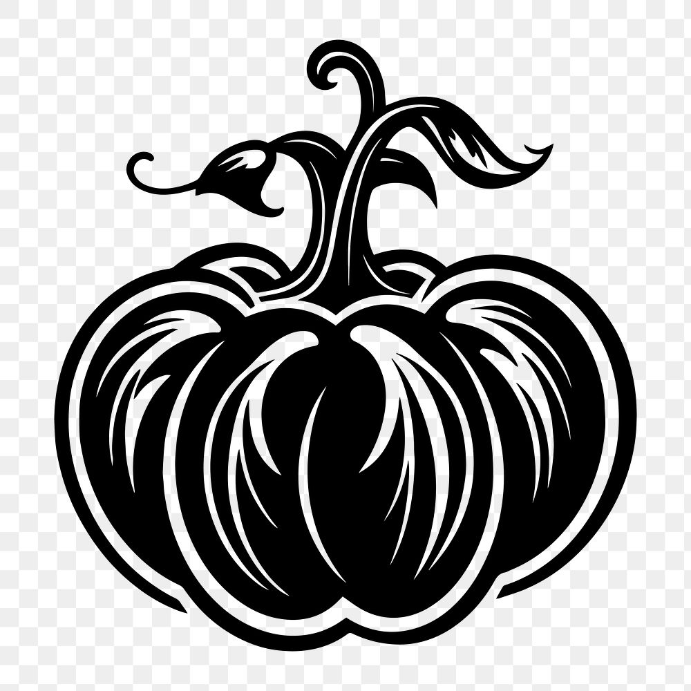 Pumpkin png flat old school illustration, transparent background. AI generated Image by rawpixel.