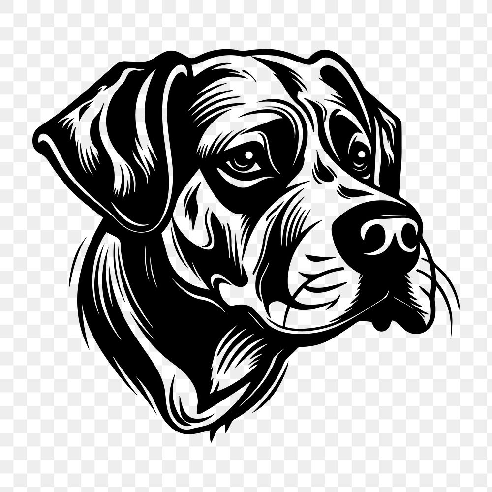 Dog png flat old school illustration, transparent background. AI generated Image by rawpixel.