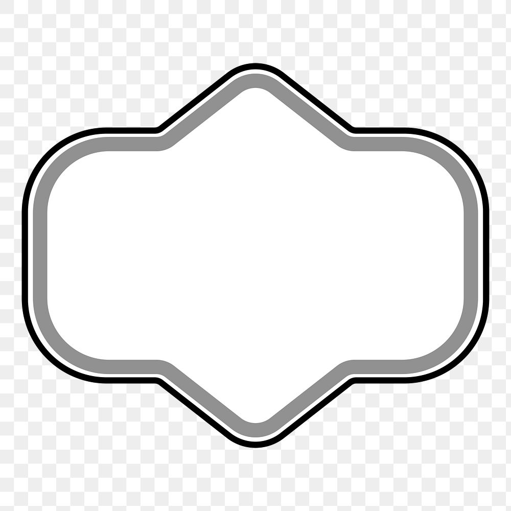 PNG vintage white geometric badge, transparent background