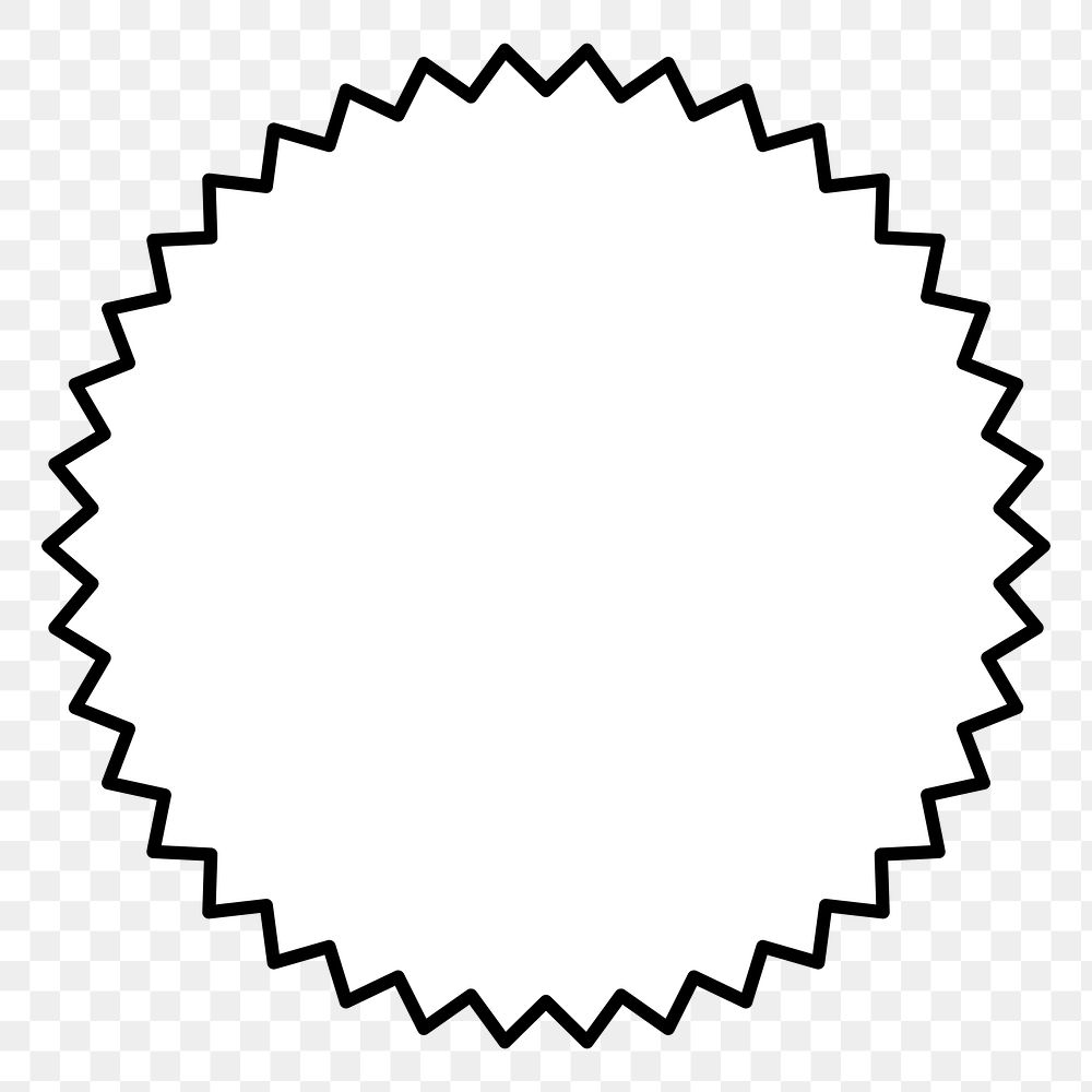 PNG white starburst geometric badge, transparent background
