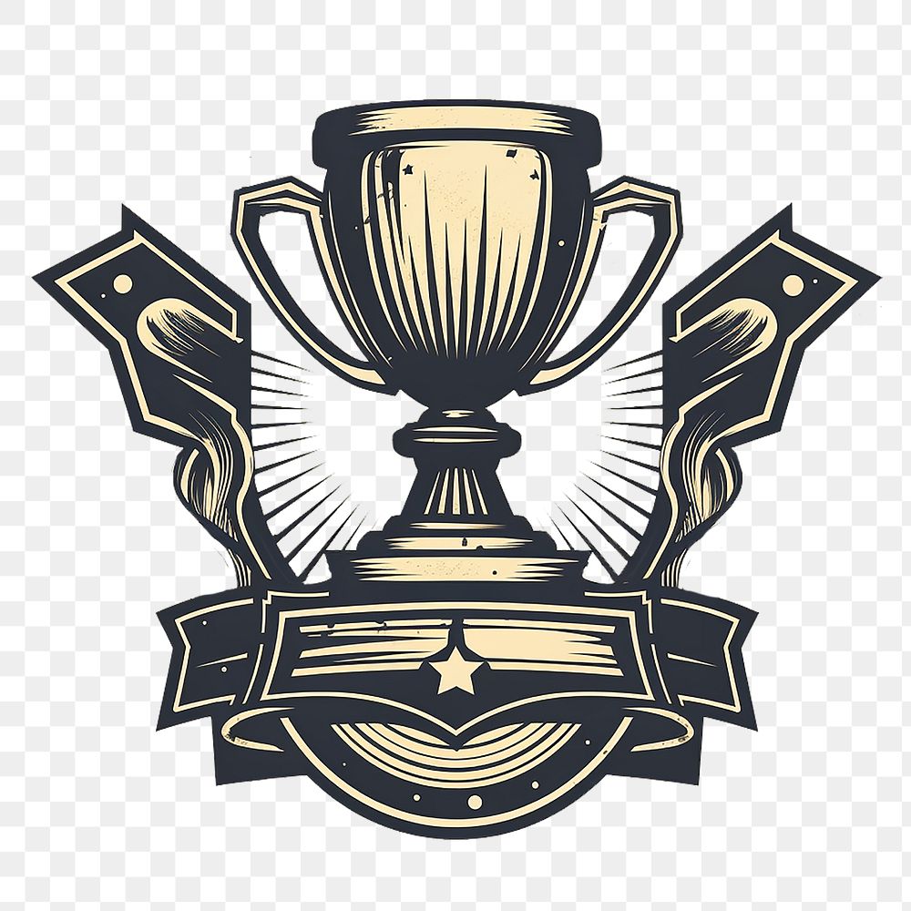 PNG Trophy symbol logo achievement. AI generated Image by rawpixel.