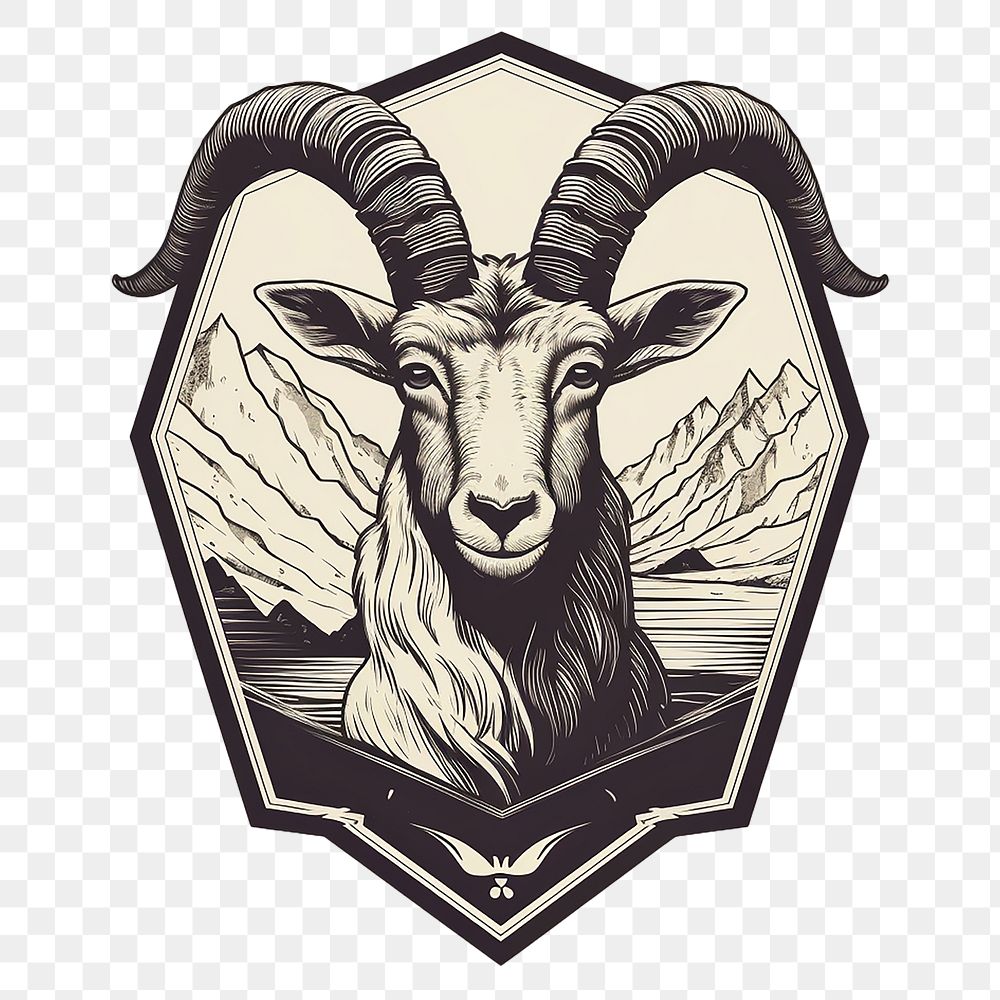 PNG Goat logo livestock animal. AI generated Image by rawpixel.